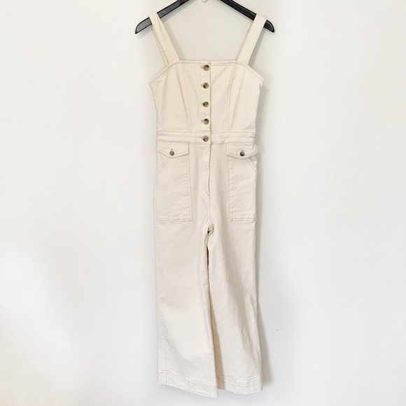 NWT H&M Workwear Coveralls Jumpsuit in Ivory Denim size XS - Picture 5 of 10